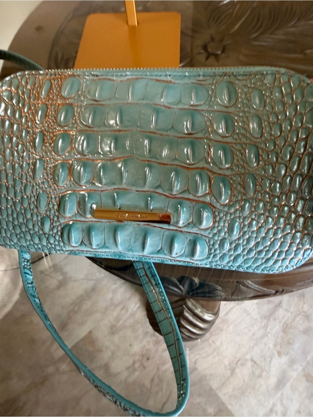 Brahmin Danica Waterfall Melbourne Croc-Embossed Crossbody - Picture 12 of 14